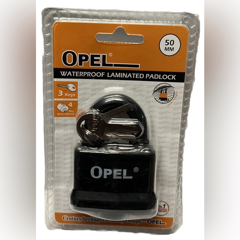 Opel Waterproof Laminated Padlock 50mm New!!!